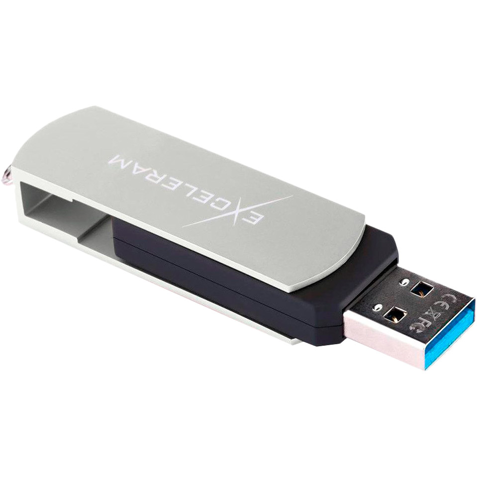 

Флеш-драйв EXCELERAM 64GB P2 Series USB 3.1 Gen 1 Silver/Black (EXP2U3SIB64), 64GB P2 Series Silver/Black USB 3.1 Gen 1