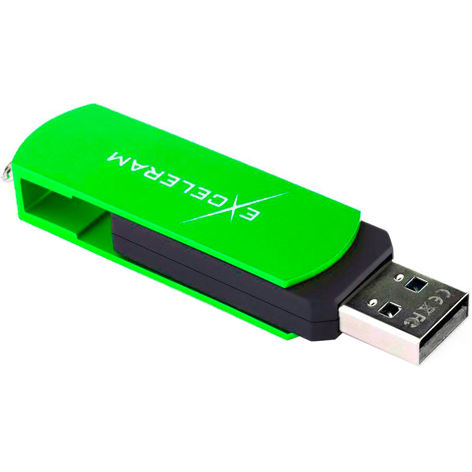 Флеш-драйв EXCELERAM 64GB P2 Series USB 2.0 Green/Black (EXP2U2GRB64)