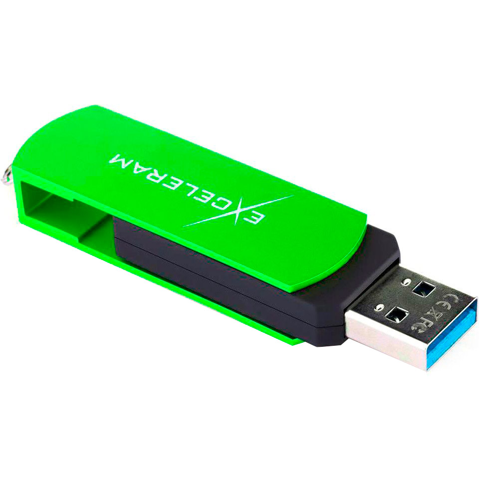 Флеш-драйв EXCELERAM 64GB P2 Series USB 3.1 Gen 1 Green/Black (EXP2U3GRB64)