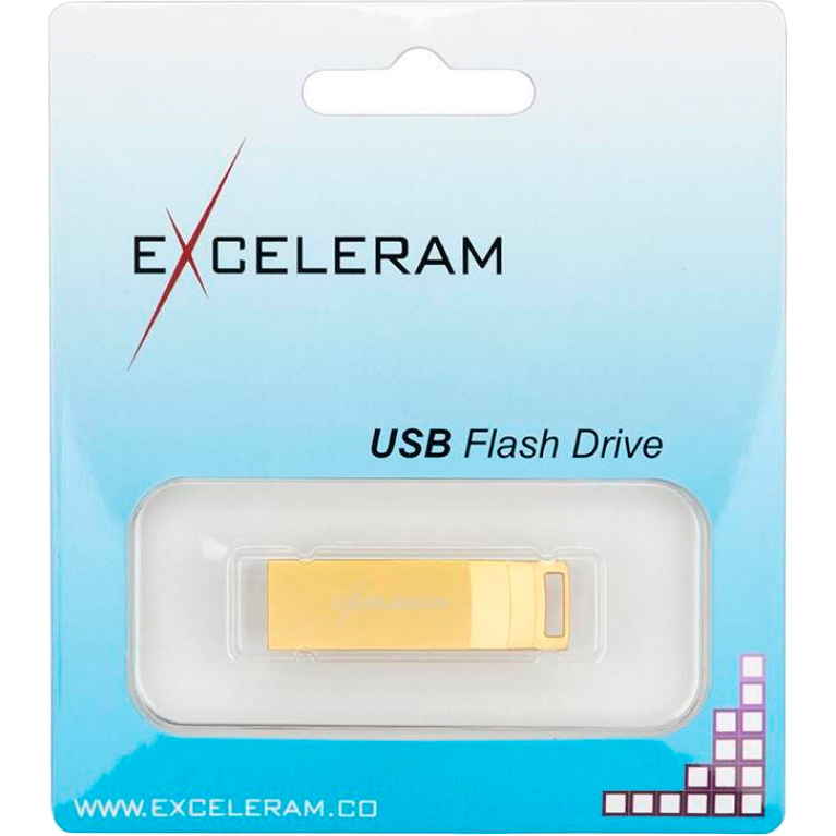 Флеш-драйв EXCELERAM 32GB U2 Series Gold USB 3.1 Gen 1 (EXP2U3U2G32) Конструкция монолит