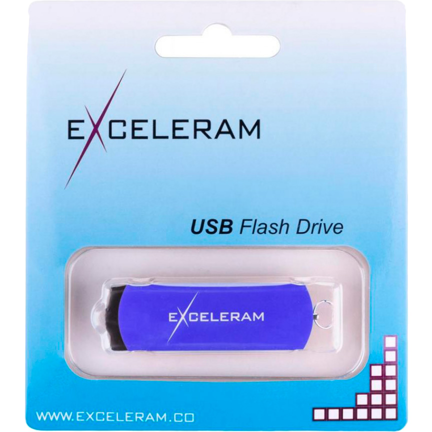 Флеш-драйв EXCELERAM 64GB P2 Series Blue/Black USB 2.0 (EXP2U2BLB64) Конструкция поворотная