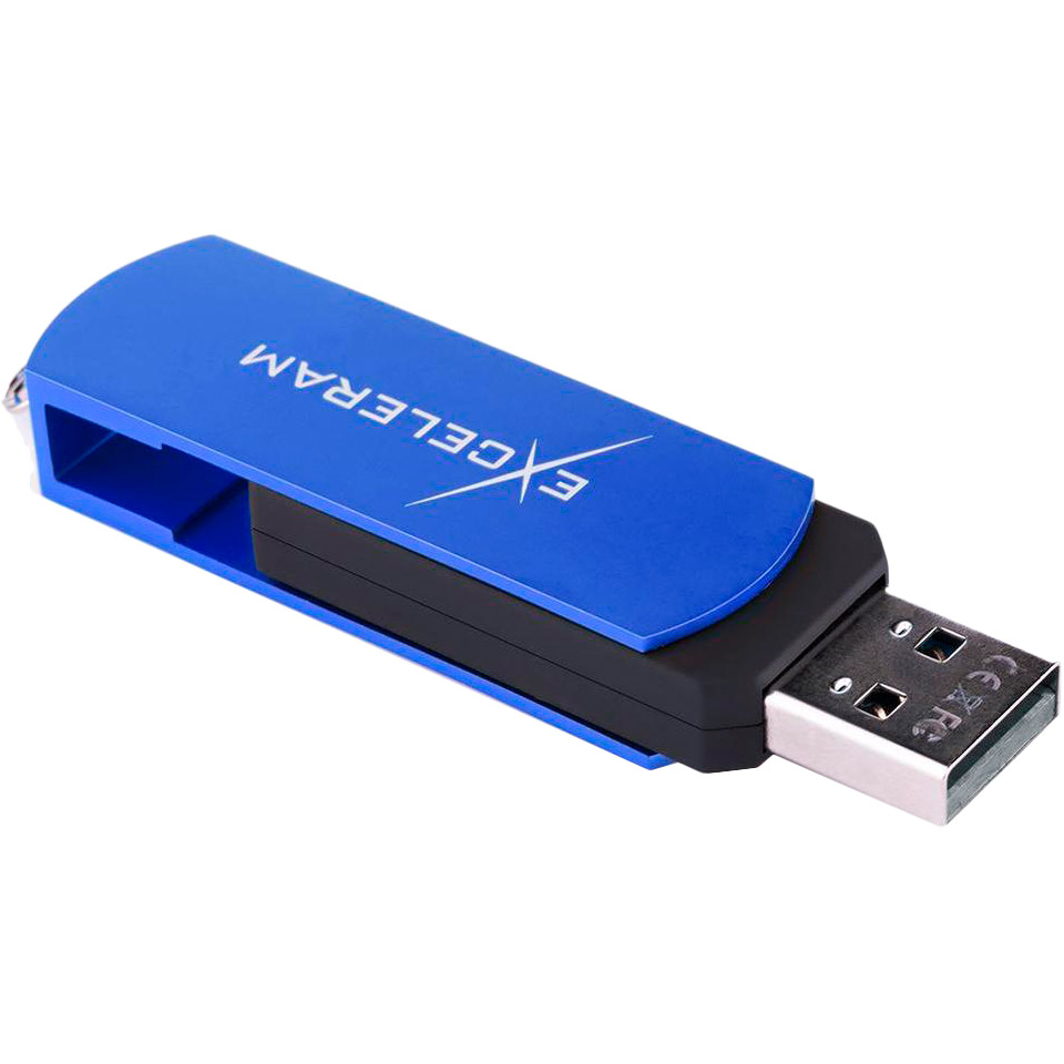 

Флеш-драйв EXCELERAM 64GB P2 Series USB 2.0 Blue/Black (EXP2U2BB64), 64GB P2 Series Black/Black USB 2.0