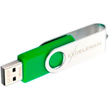 Флеш-драйв EXCELERAM 8GB P1 Series USB 2.0 Silver/Green (EXP1U2SIGR08)