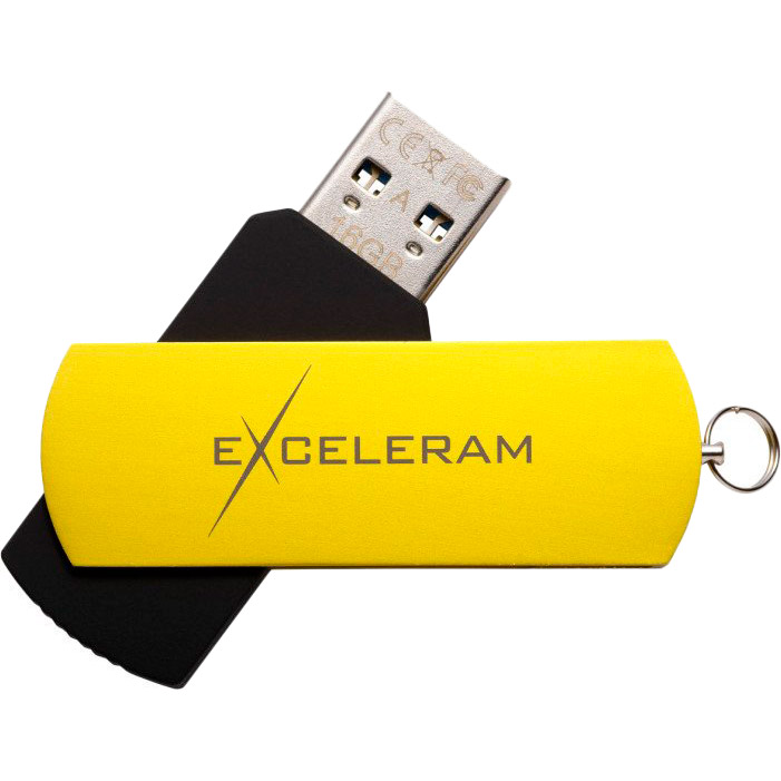 Флеш-драйв EXCELERAM 64GB P2 Series USB 2.0 Yellow2/Black (EXP2U2Y2B64)