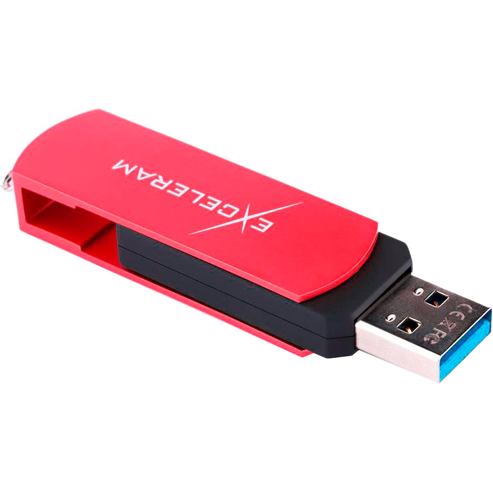 

Флеш-драйв EXCELERAM 128GB P2 Series USB 3.1 Gen 1 Red/Black (EXP2U3REB128), 128GB P2 Series Red/Black USB 3.1 Gen 1