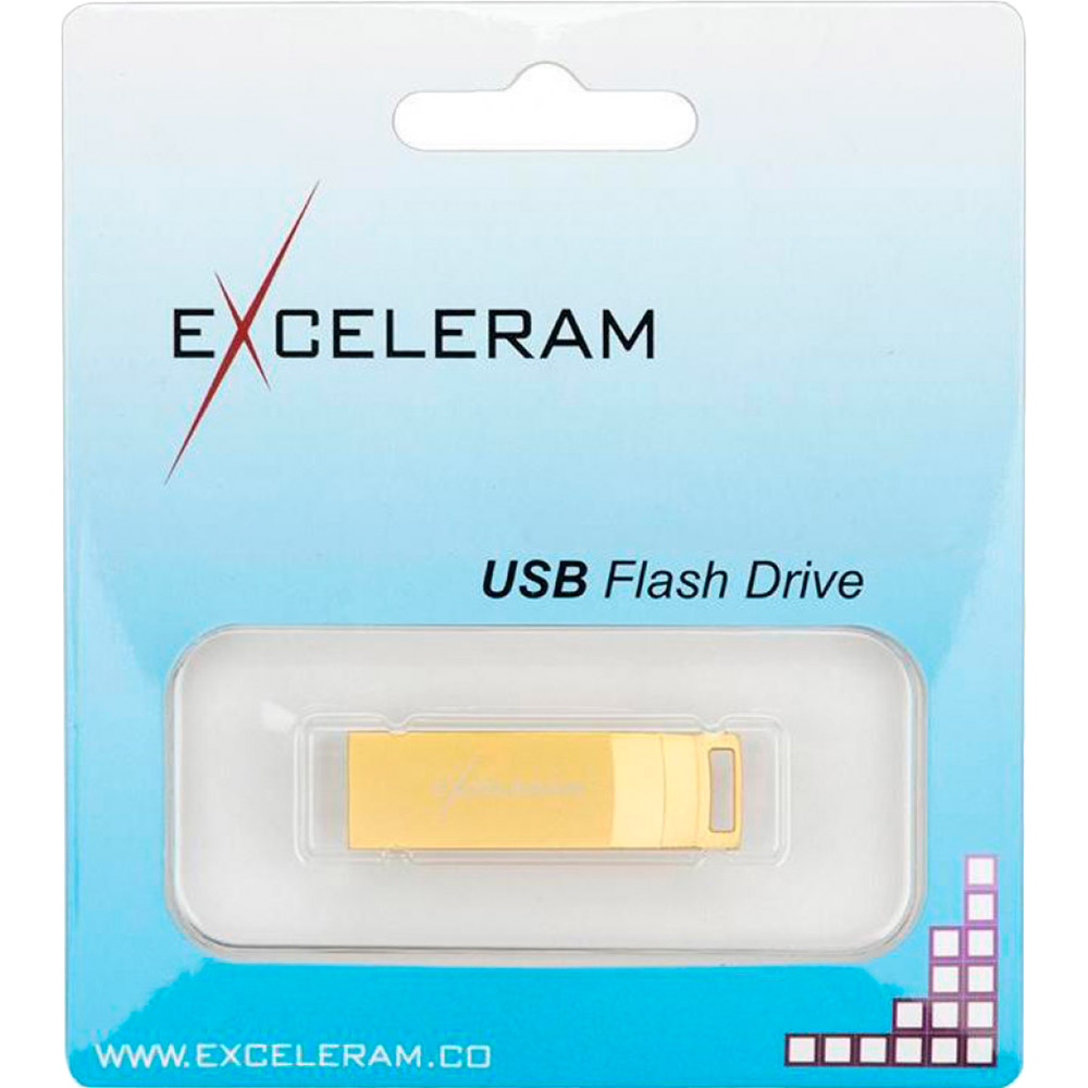 Флеш-драйв EXCELERAM 128GB U2 Series USB 3.1 Gen 1 Gold (EXP2U3U2G128) Конструкция монолит