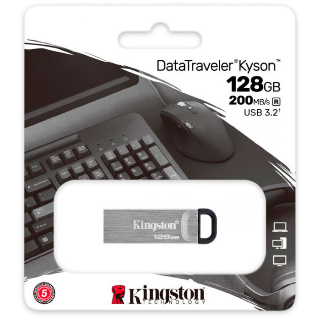 Флеш-драйв KINGSTON DT Kyson 128GB USB 3.2 (DTKN/128GB) Объем памяти 128 Гб