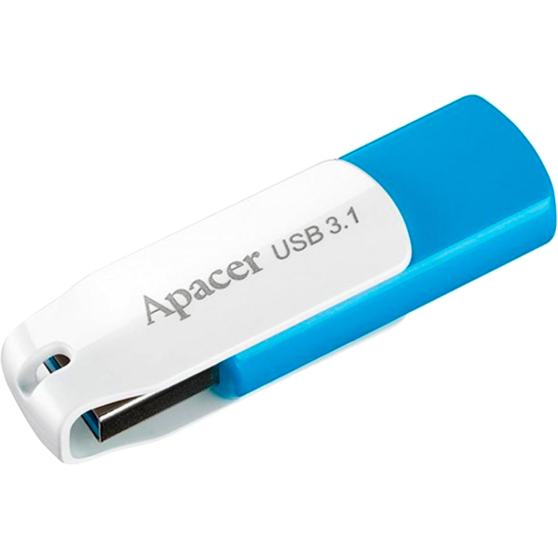 Флеш-драйв APACER AH357 16GB USB 3.1 Blue White (AP16GAH357U-1) Конструкция поворотная