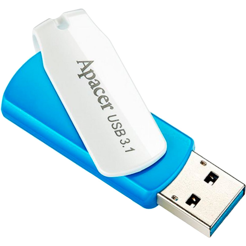 Флеш-драйв APACER AH357 16GB USB 3.1 Blue White (AP16GAH357U-1) Объем памяти 16 Гб