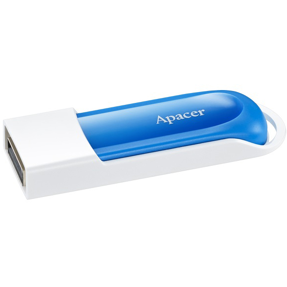 Флеш-драйв Apacer AH23A 64 GB, USB 2.0 White Blue (AP64GAH23AW-1) Матеріал корпуса пластик