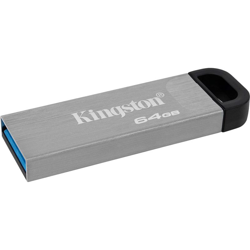 Флеш-драйв KINGSTON DT Kyson 64GB USB 3.2 Silver Black (DTKN/64GB) Конструкція моноліт