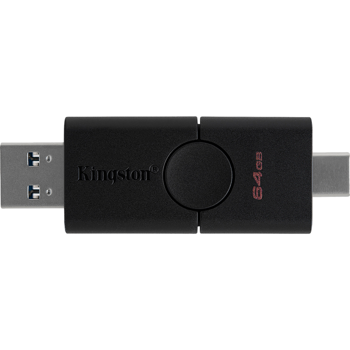 

Флеш-драйв KINGSTON DT Duo 64GB Black (DTDE/64GB), 64GB USB 3.2+Type-C DT Duo