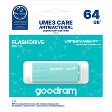 Флеш-драйв Goodram UME3 Care 64GB USB 3.0 Green (UME3-0640CRR11)