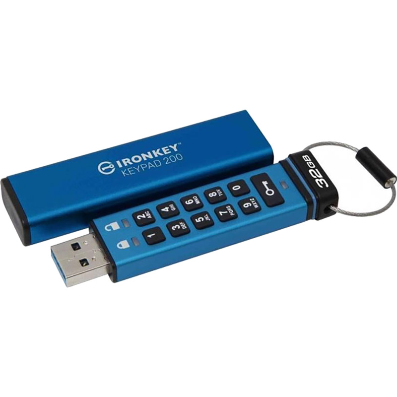 Флеш-драйв KINGSTON IronKey Keypad 200 32GB Blue (IKKP200/32GB) Конструкция съемный колпачок