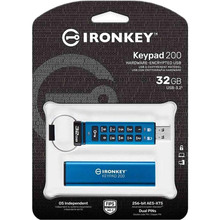 Флеш-драйв KINGSTON IronKey Keypad 200 32GB Blue (IKKP200/32GB)