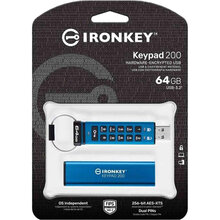 Флеш-драйв KINGSTON IronKey Keypad 200 64GB Blue (IKKP200/64GB)