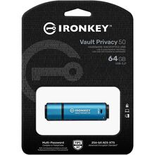 Флеш-драйв KINGSTON IronKey Vault Privacy 50 64GB Blue (IKVP50/64GB)