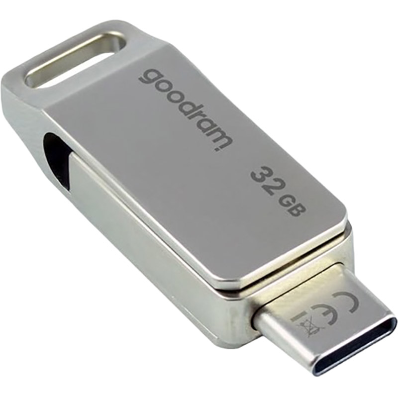 Флеш-драйв GOODRAM 32GB USB3.2 OTG Type-C ODA3 Silver (ODA3-0320S0R11) Конструкція поворотна