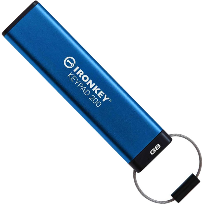 Флеш-драйв KINGSTON 128GB USB3.2 IronKey Keypad 200 Type-A Blue (IKKP200/128GB)