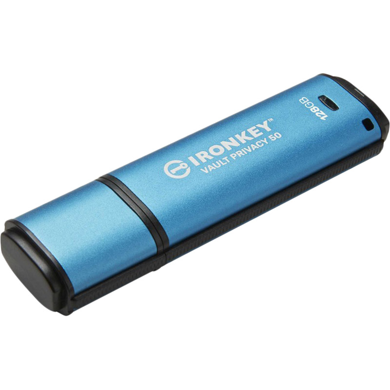 Флеш-драйв KINGSTON 128GB USB3.2 IronKey Vault Privacy 50 Type-A Blue (IKVP50/128GB) Конструкція знімний ковпачок