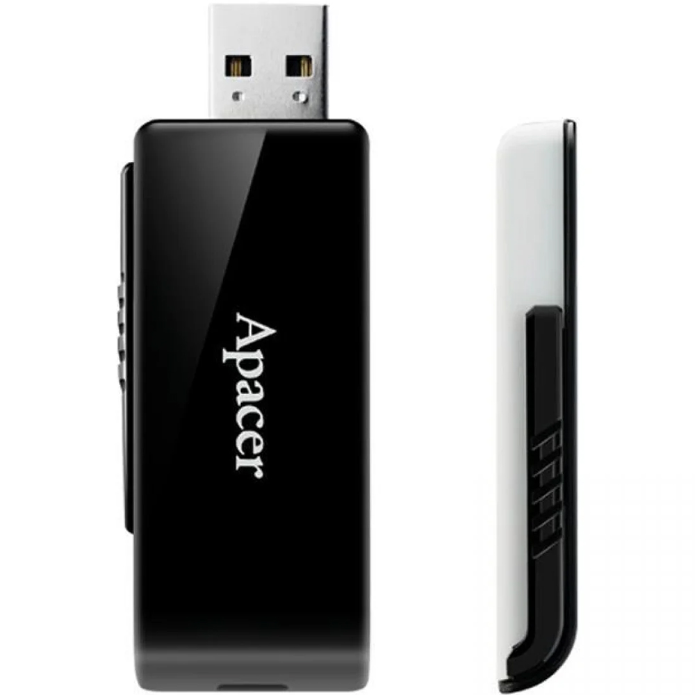 Флеш-драйв APACER AH350 128GB USB 3.2 Black (AP128GAH350B-1) Материал корпуса пластик