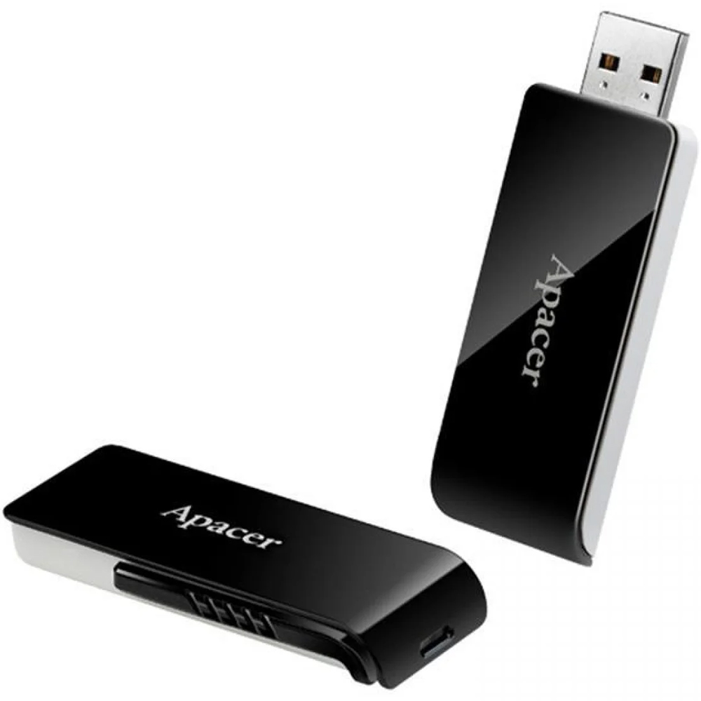 Зовнішній вигляд Флеш-драйв APACER AH350 64GB USB 3.2 Black (AP64GAH350B-1)