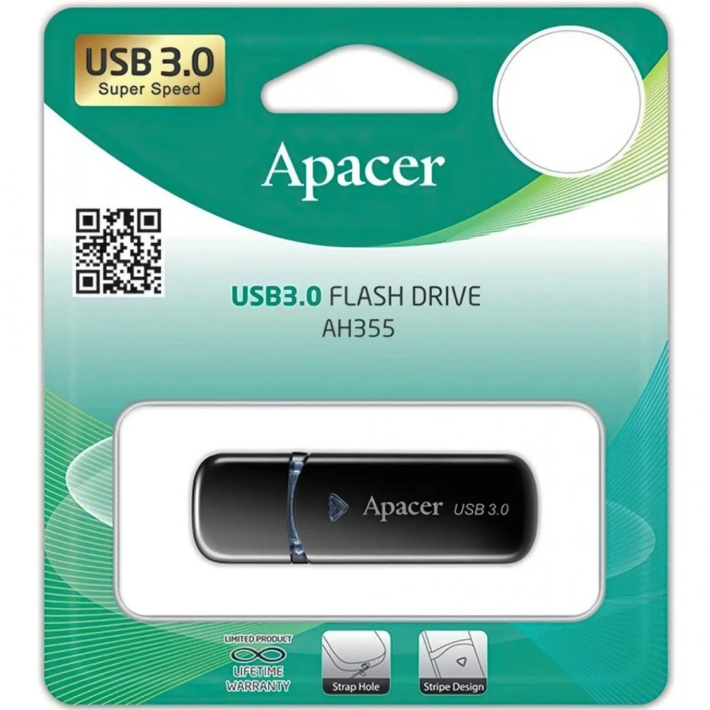 Флеш-драйв APACER AH355 32GB USB 3.2 Black (AP32GAH355B-1) Інтерфейс USB 3.2