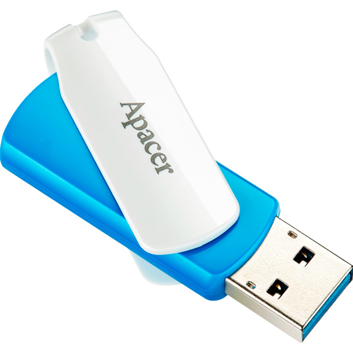 Флеш-драйв APACER AH357 128GB USB 3.2 Blue/White (AP128GAH357U-1) Матеріал корпуса пластик