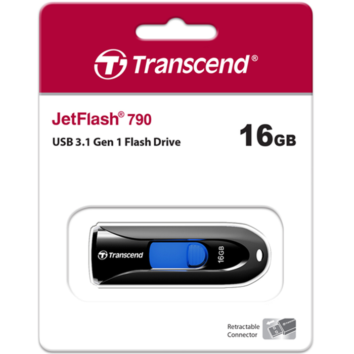 Флеш-драйв TRANSCEND JetFlash 790 16GB USB 3.1 Black (TS16GJF790K) Інтерфейс USB 3.1/3.2 Gen 1 Type-A