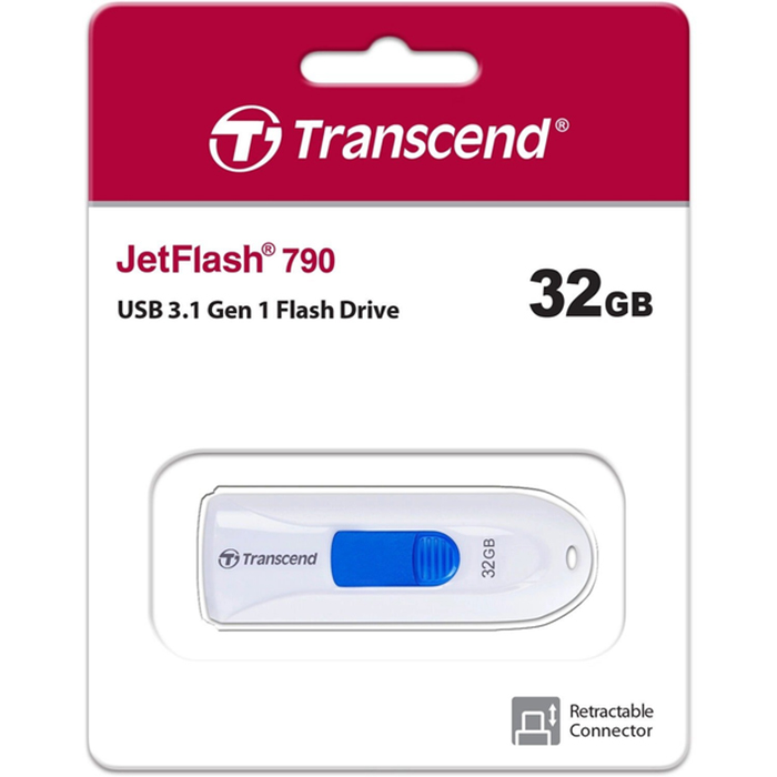 Флеш-драйв TRANSCEND JetFlash 790 32GB USB 3.1 White (TS32GJF790W) Інтерфейс USB 3.1/3.2 Gen 1 Type-A