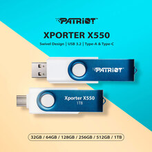 Флеш-драйв PATRIOT Xporter X550 USB/USB-C3.2 128GB (PS128GX550AAD)