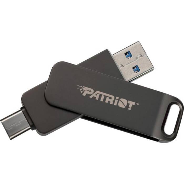 Флеш-драйв Patriot Rage R550 Type-C / USB 3.2 Gen 1 128 GB Black (PE128GR550DSAD) Объем памяти 128 Гб