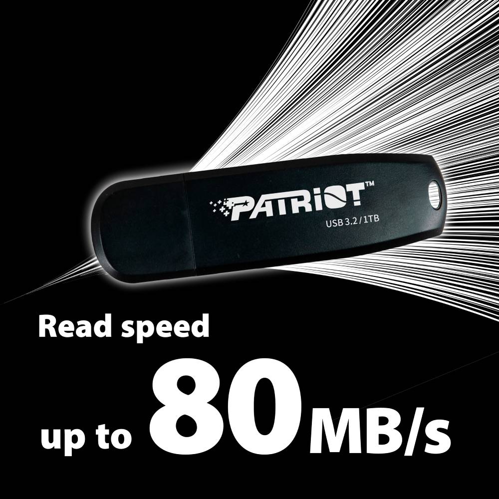 Флеш-драйв PATRIOT Xporter Core USB3.2 256GB Black (PSF256GXRB3U) Об'єм пам'яті 256 Гб