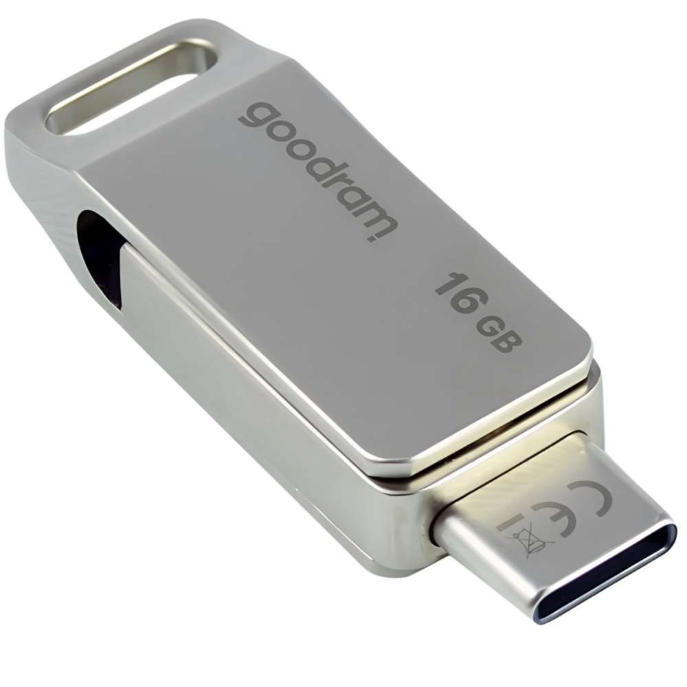 Флеш-драйв GOODRAM 16GB SILVER Gen 1 USB Type A + USB Type C (ODA3-0160S0R11)