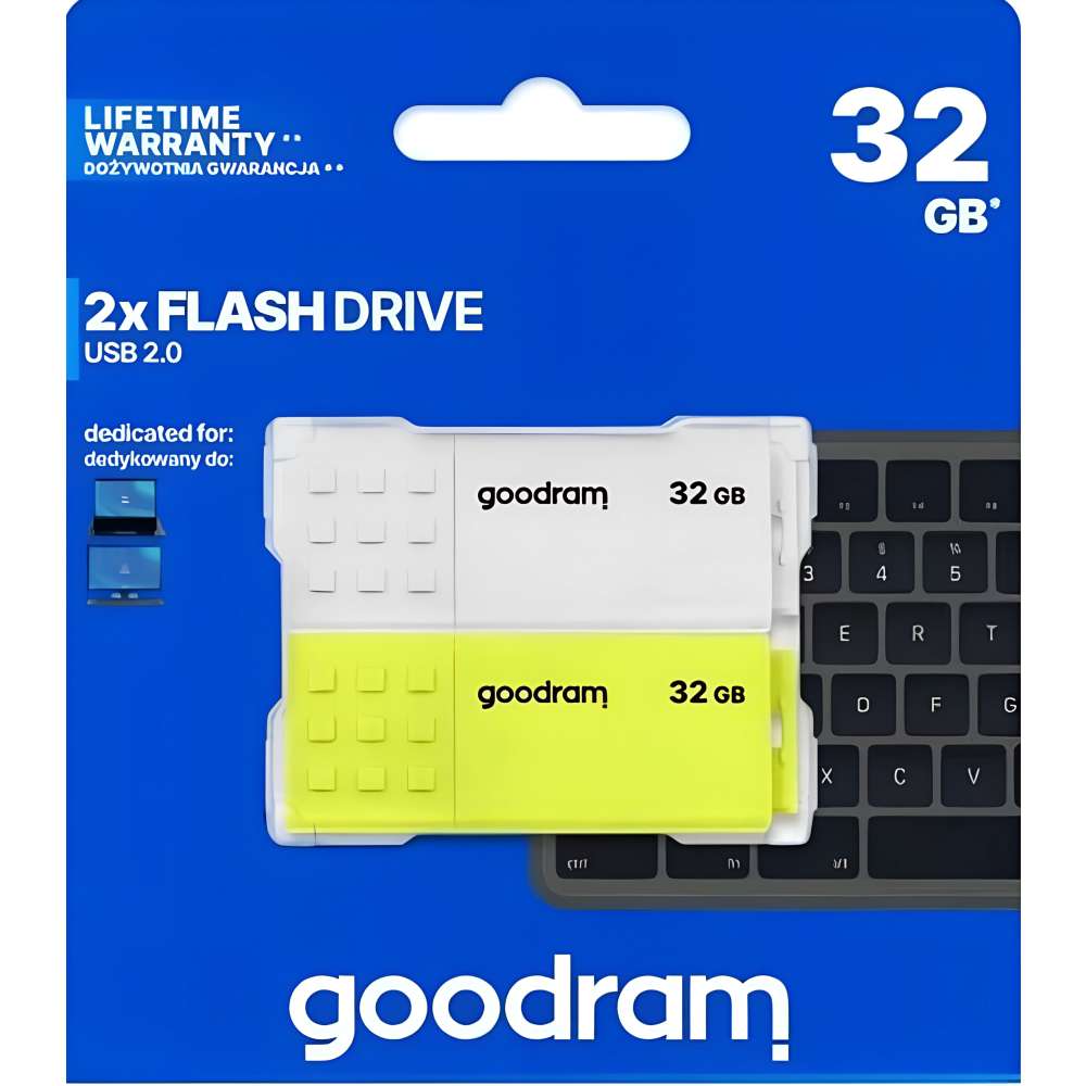 Флеш-драйв GOODRAM 2x32GB UME2 MIX USB 2.0 (UME2-0320MXR11-2P) Конструкция съемный колпачок