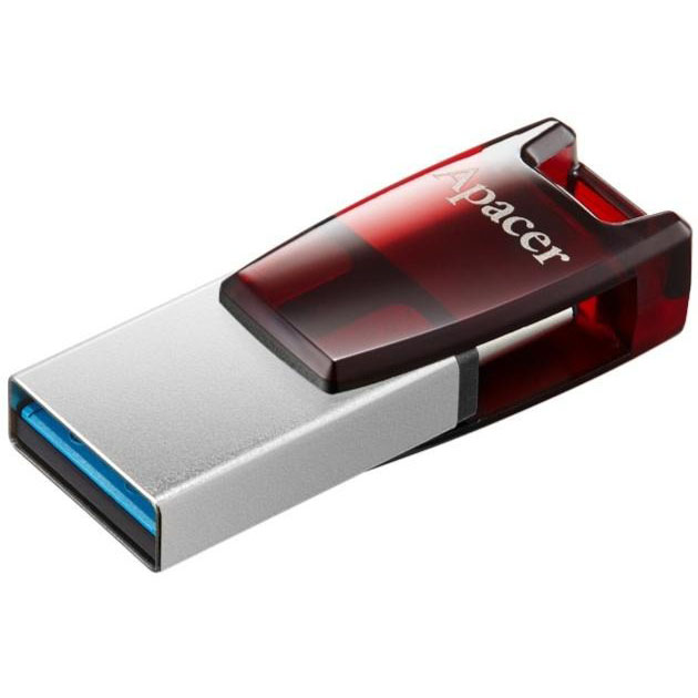 Флеш-драйв APACER AH180 128GB Red (AP128GAH180R-1) Конструкція поворотна