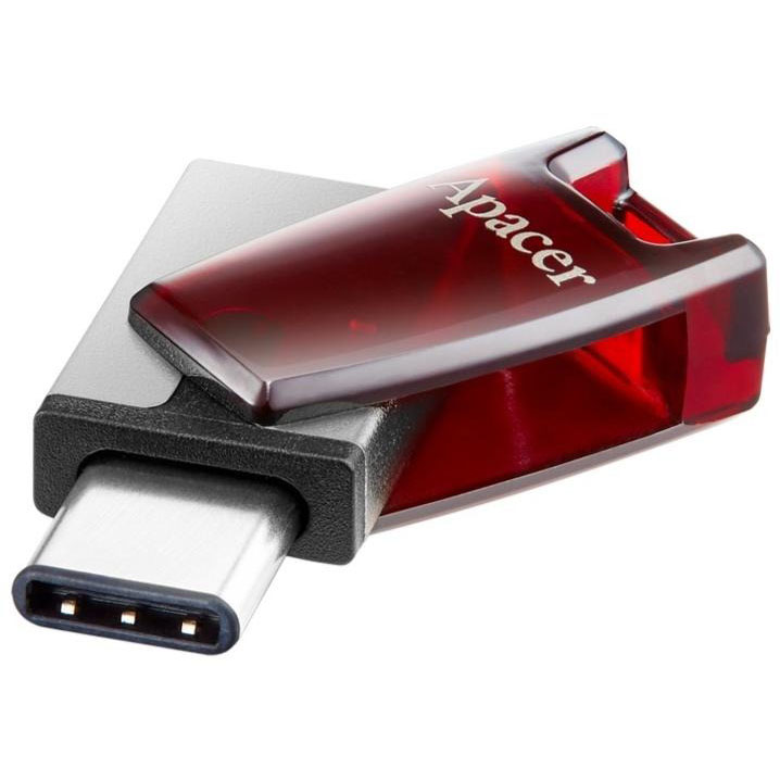 Флеш-драйв APACER AH180 128GB Red (AP128GAH180R-1) Материал корпуса металл