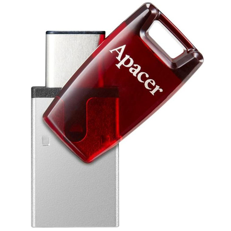 Флеш-драйв APACER AH180 128GB Red (AP128GAH180R-1) Матеріал корпуса пластик