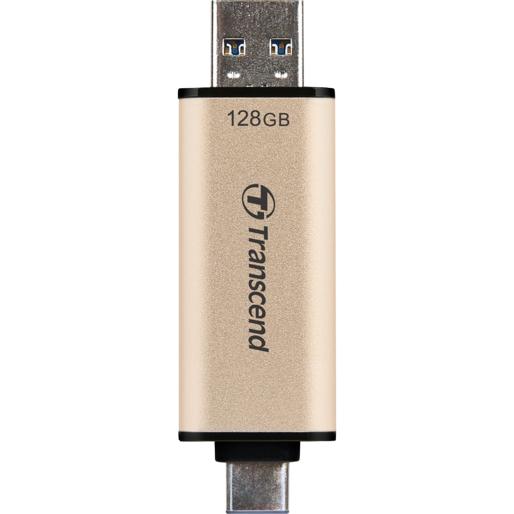 Флеш-драйв TRANSCEND 128GB USB 3.2/Type-C JetFlash 930 Gold-Black (TS128GJF930C) Конструкция съемный колпачок