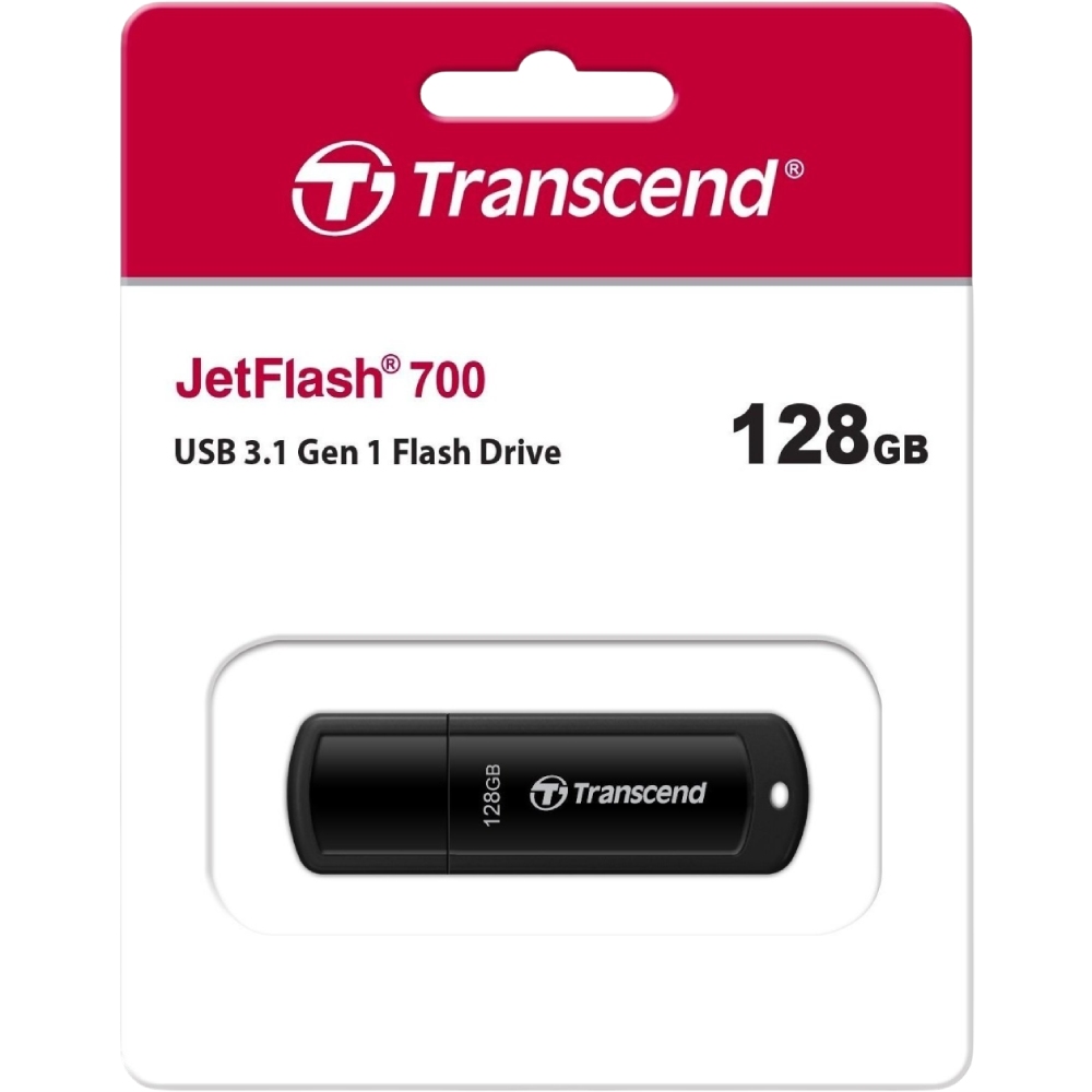 Флеш-драйв TRANSCEND JetFlash 700 128GB USB 3.1 Black (TS128GJF700) Матеріал корпуса пластик