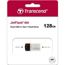 Флеш-драйв TRANSCEND JetFlash 890 128GB Type-C USB 3.1/3.0 Silver (TS128GJF890S)