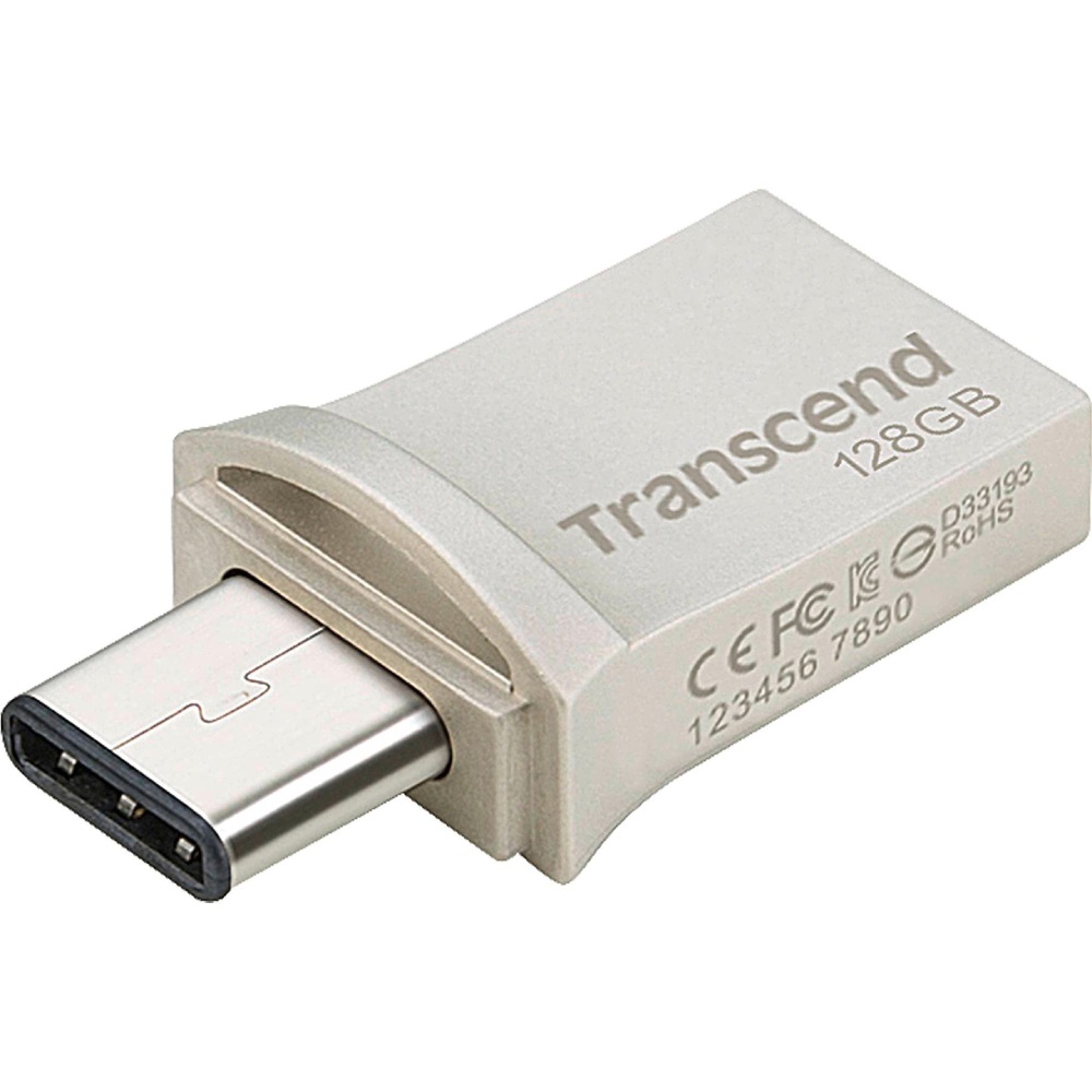 Флеш-драйв TRANSCEND JetFlash 890 128GB Type-C USB 3.1/3.0 Silver (TS128GJF890S) Інтерфейс USB Type-C