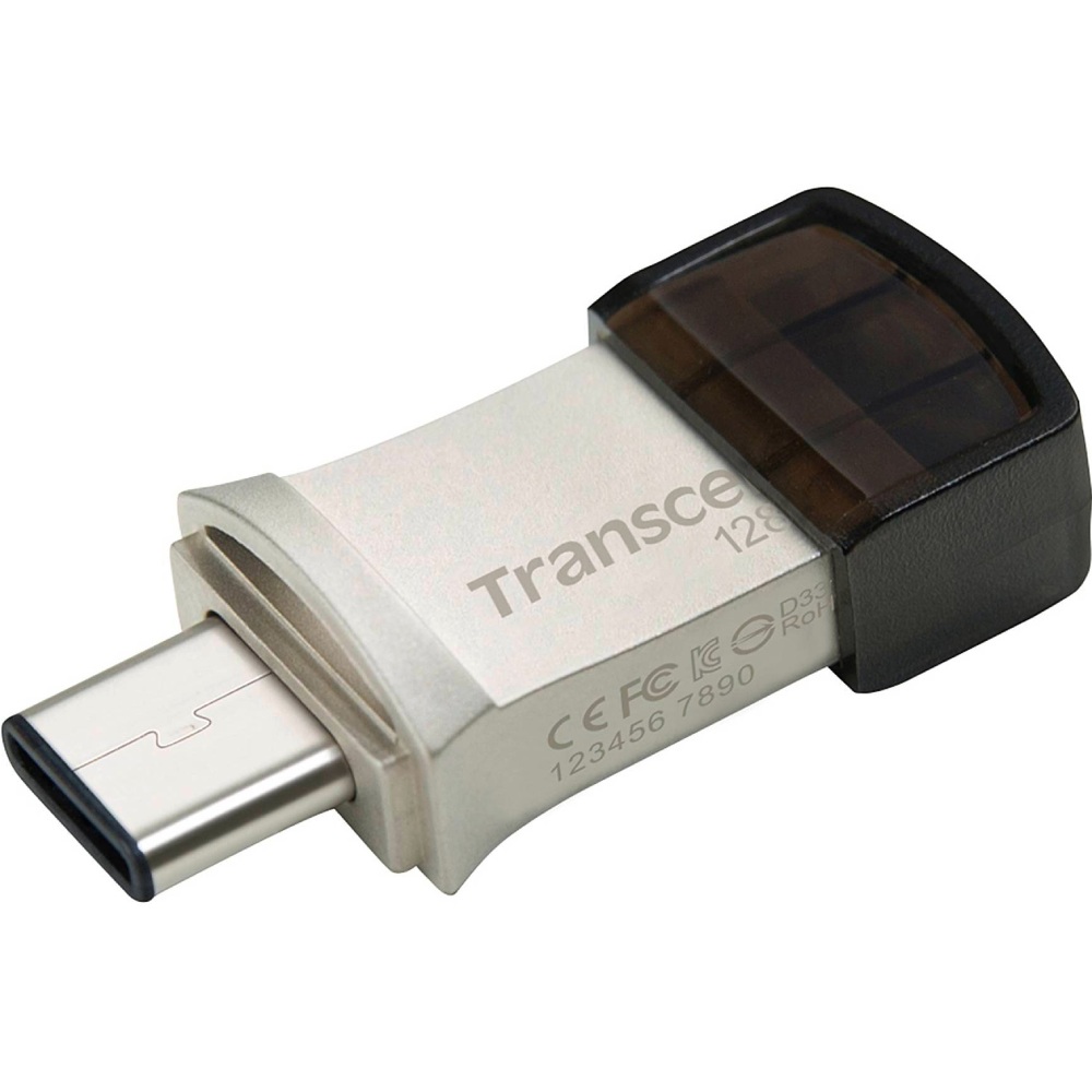 Флеш-драйв TRANSCEND JetFlash 890 128GB Type-C USB 3.1/3.0 Silver (TS128GJF890S) Об'єм пам'яті 128 Гб