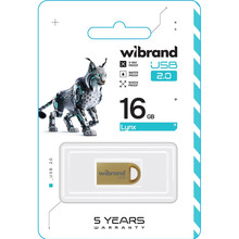 Флеш-драйв WIBRAND 16GB lynx Gold (WI2.0/LY16M2G)