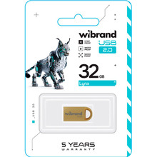 Флеш-драйв WIBRAND 32GB lynx Gold (WI2.0/LY32M2G)