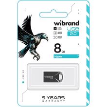 Флеш-драйв WIBRAND 8GB Hawk Black (WI2.0/HA8M1B)