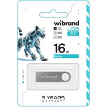 Флеш-драйв WIBRAND 16GB Puma Silver (WI2.0/PU16U1S)