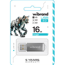 Флеш-драйв WIBRAND 16GB Cougar Silver (WI2.0/CU16P1S)