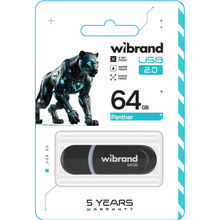 Флеш-драйв WIBRAND 64GB Panther Black (WI2.0/PA64P2B)