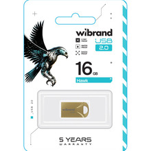 Флеш-драйв WIBRAND 16GB Hawk Gold (WI2.0/HA16M1G)